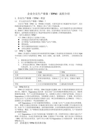 全员生产维修(TMP)