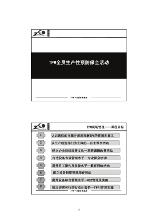 全员生产性预防保全活动