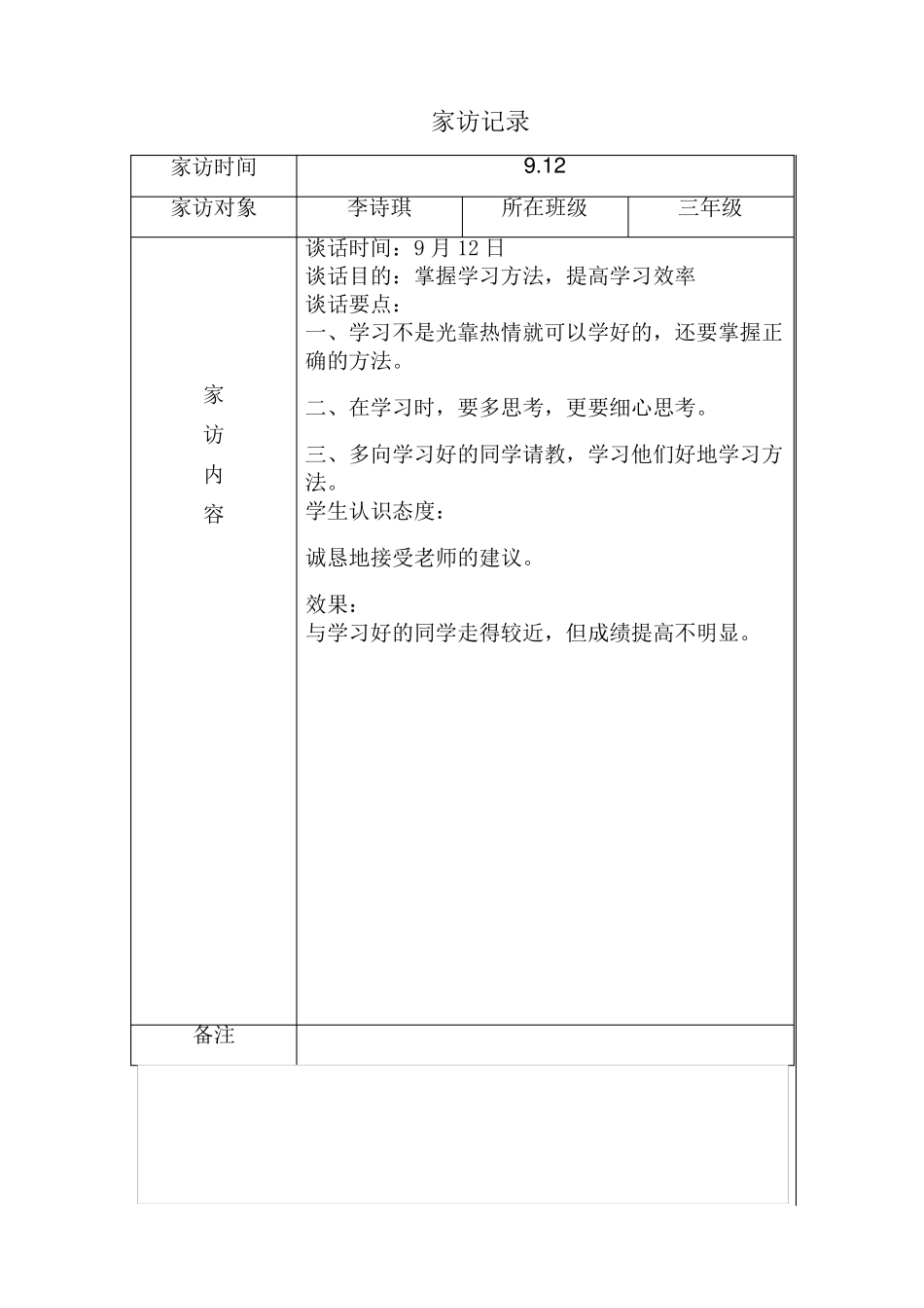 全员育人导师制.谈心、家访记录_第1页