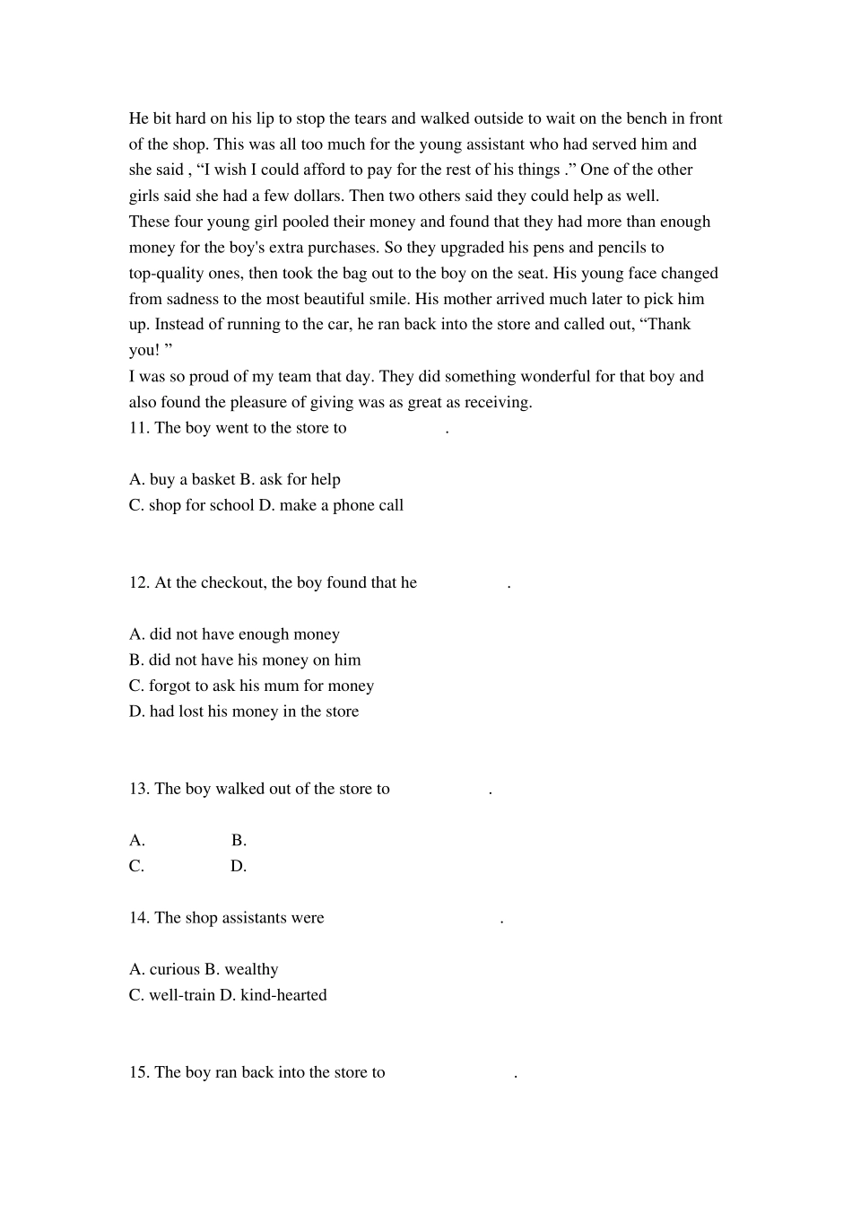 全国2014年4月自考00015英语试题及答案解析_第3页