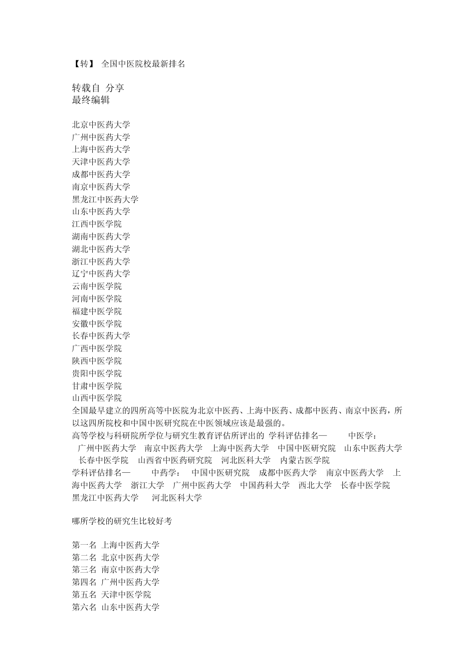 全国中医院校排名_第1页