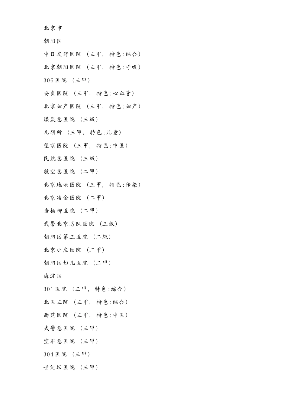 全国二级甲等以上医院_第1页