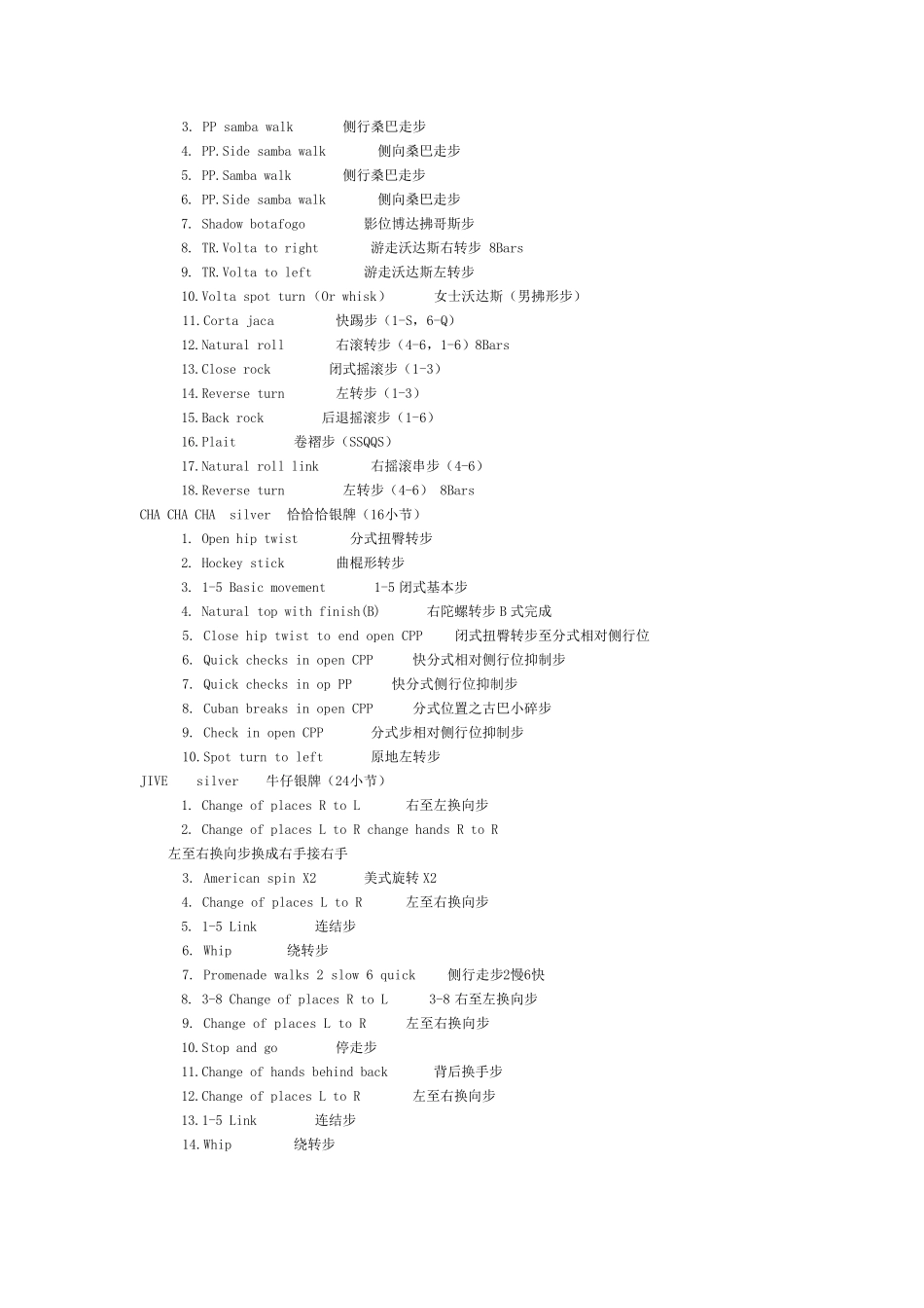 全国体育舞蹈等级考试培训教材(中英文对照)_第2页