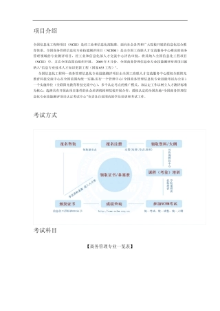 全国信息化工程师项目(NCIE)