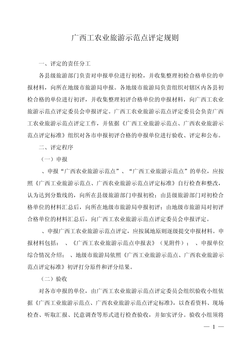 全国农业旅游示范点、工业旅游示范点检查标准_第1页