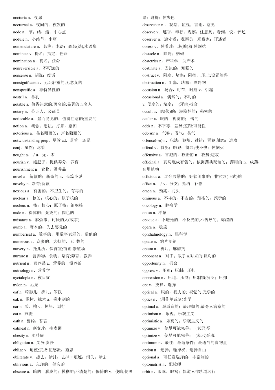 全国医学博士英语统一考试单词2_第1页