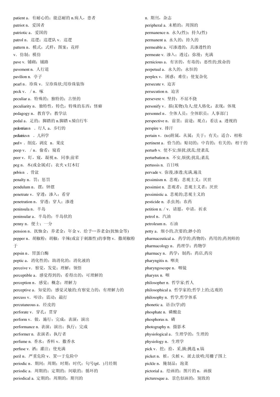 全国医学博士英语统一考试单词2_第3页