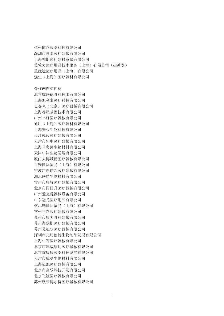 全国医疗器械公司一览_第1页
