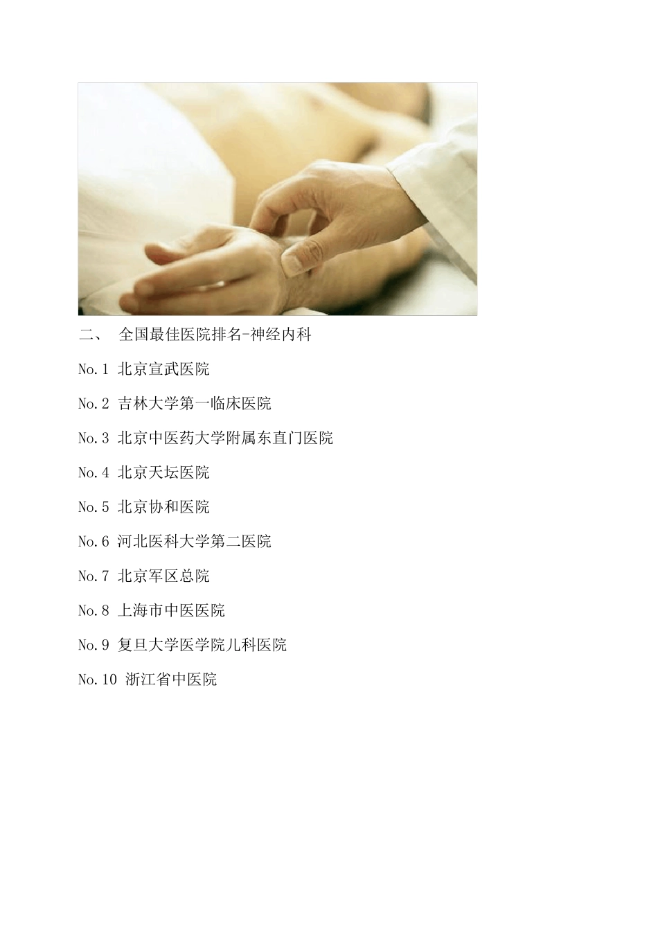 全国各专业十大医院排名_第3页