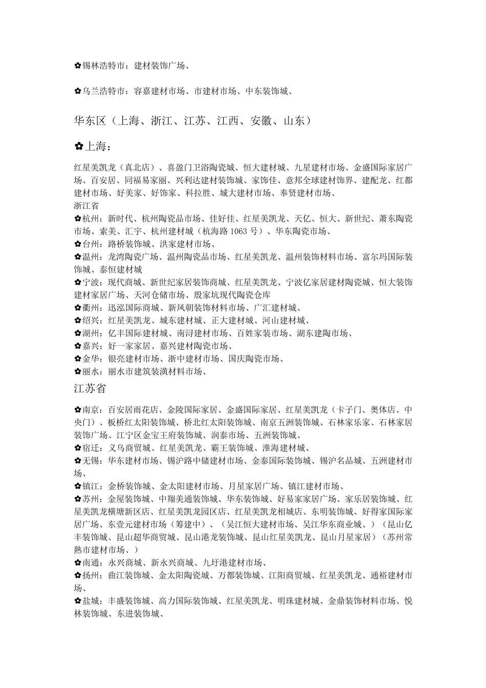 全国各城市建材市场汇总_第3页