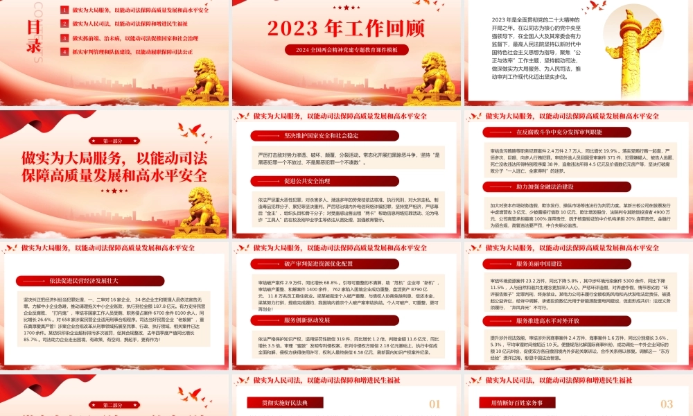 2024两会最高人民法院工作报告主题教育PPT（）