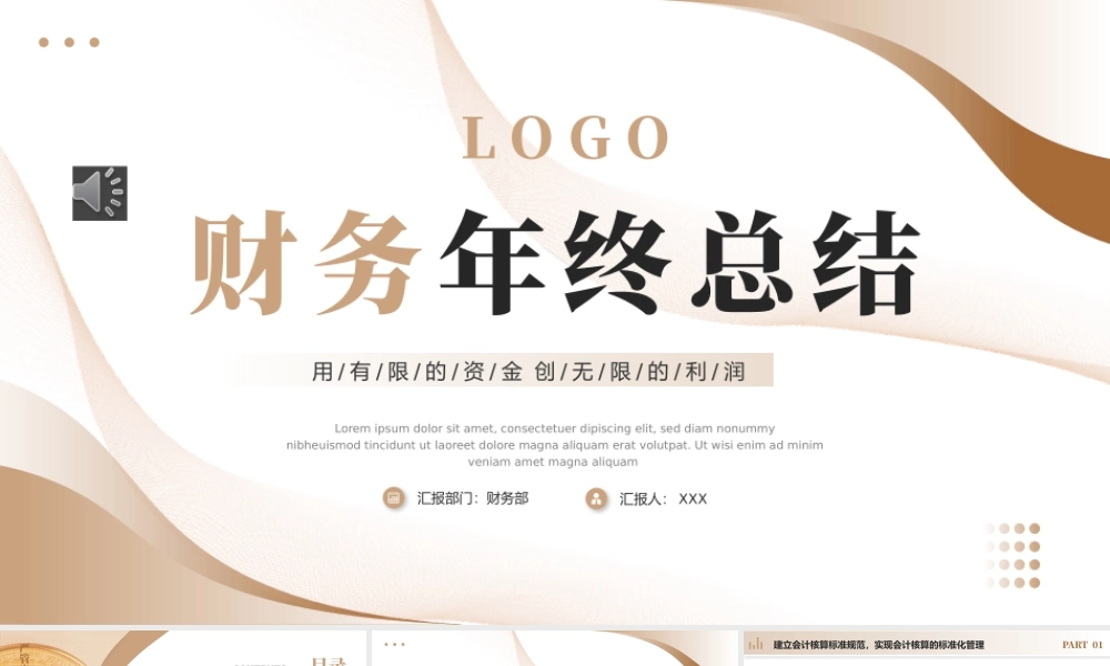 财务年终总结工作总结工作汇报述职报告PPT模板（）