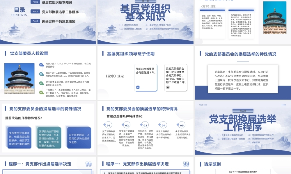 党支部换届选举PPT（）