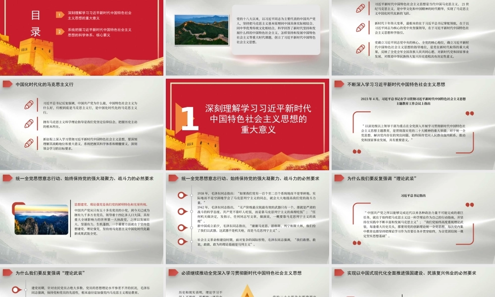 深刻理解学习意义 系统把握体系要义——学习贯彻新时代中国特色社会主义思想（PPT） (1)
