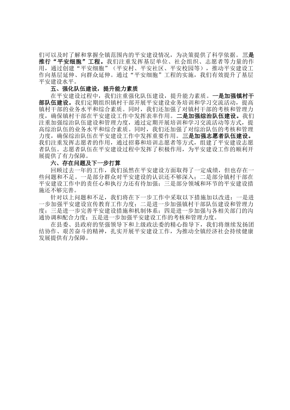 乡镇2024年度平安建设工作总结_第2页
