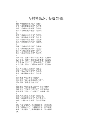 写材料亮点小标题20组