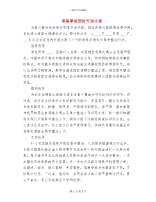 道路事故预防行动方案
