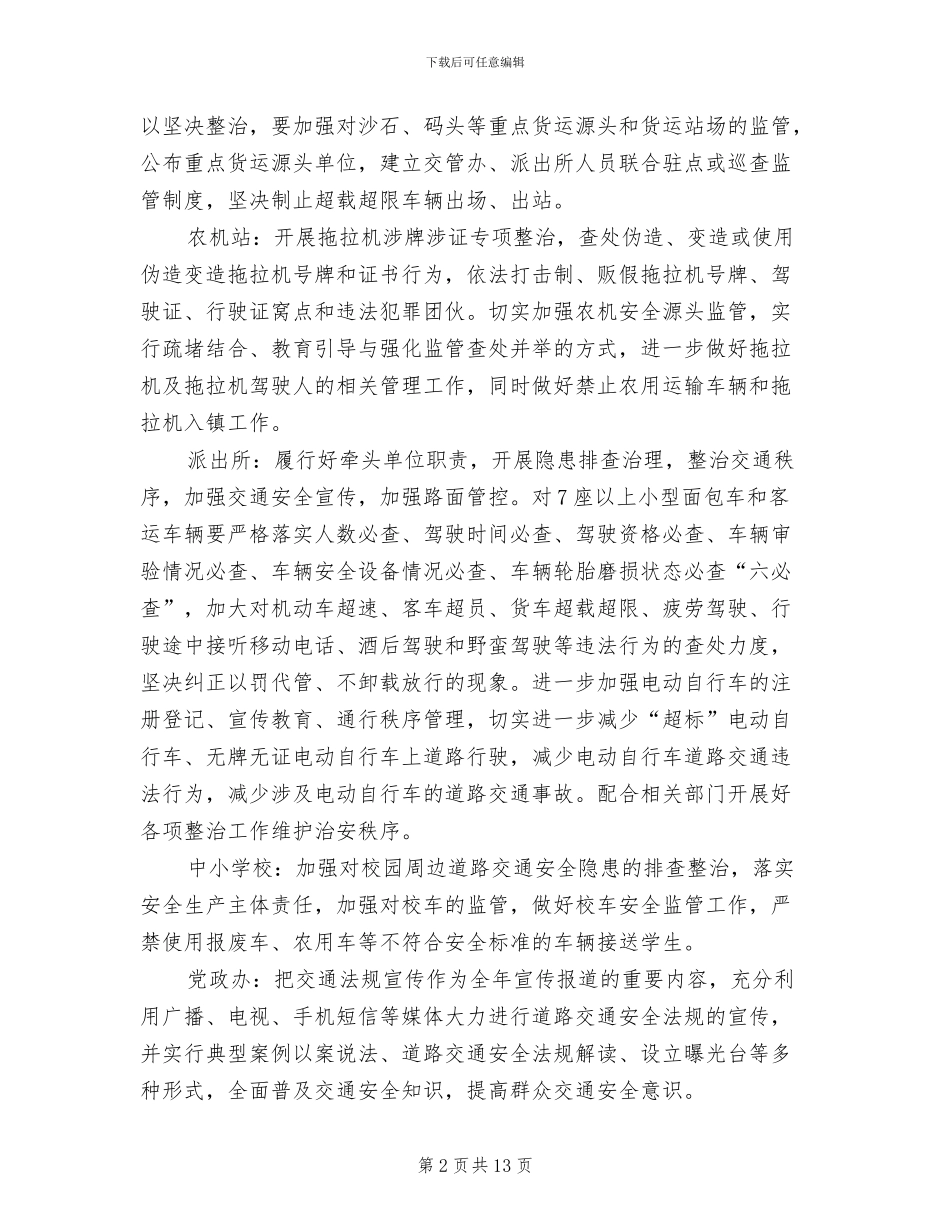 道路交通安全管理整治方案范文_第2页