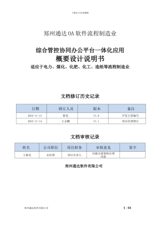 郑州通达OA流程制造业协同办公综合管控一体化应用平台解决方案