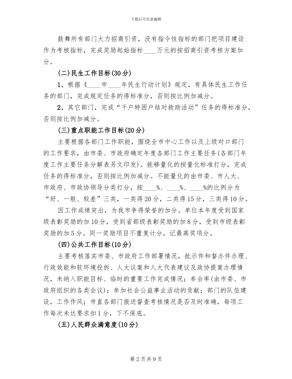 部门考核方案模板_第2页