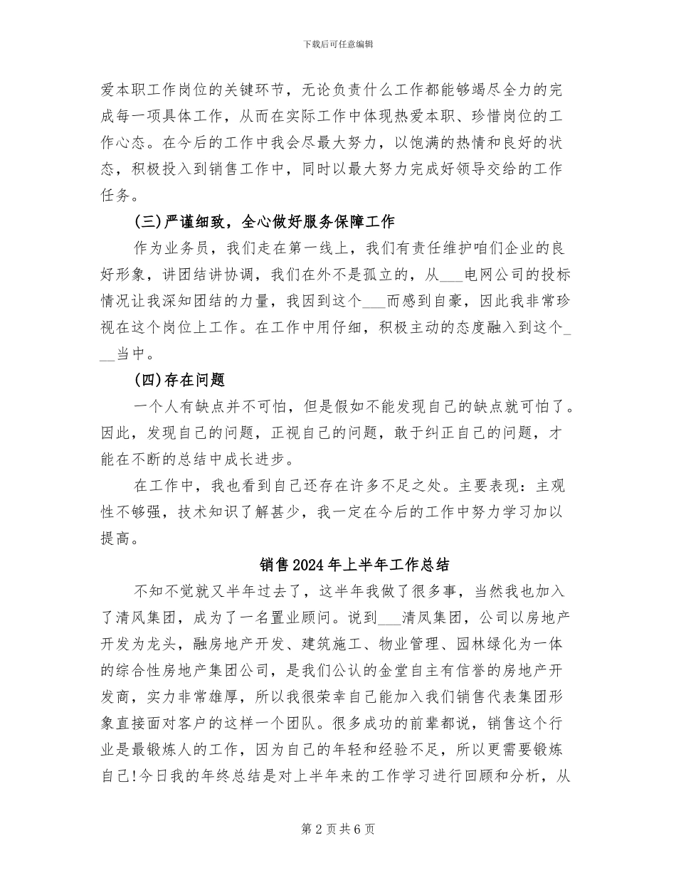 销售2024工作总结报告_第2页