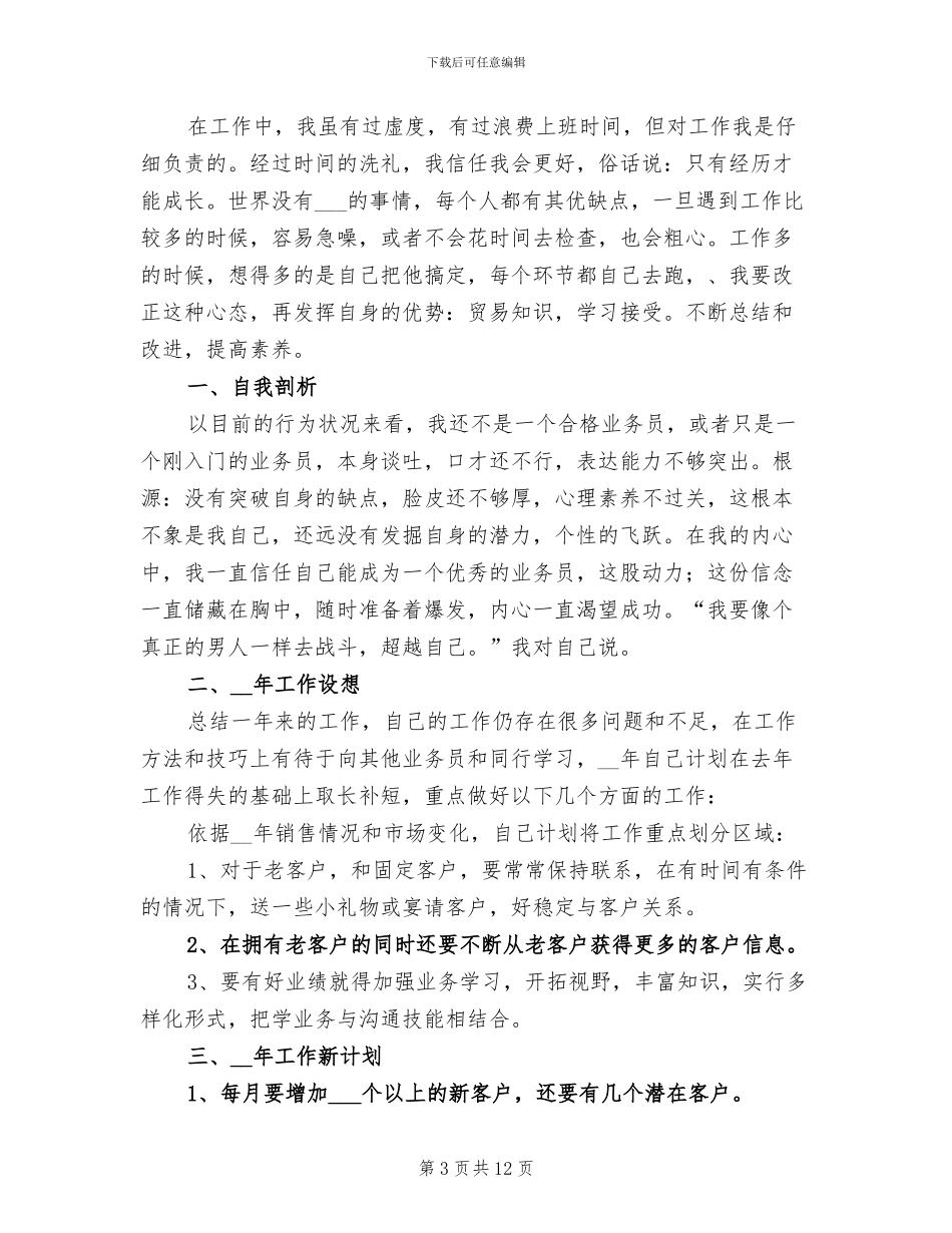 销售新员工2024年终工作总结_第3页