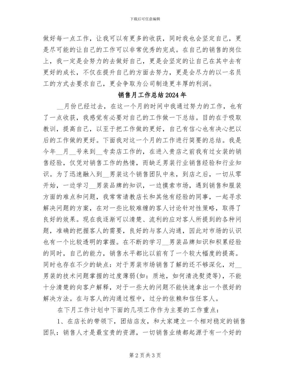 销售新员工试用期工作总结2024年_第2页