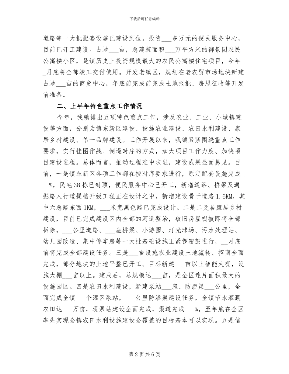 镇2024年中工作总结_第2页