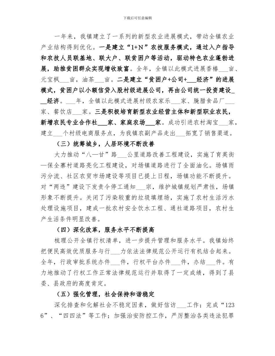 镇2024年工作总结汇报_第2页