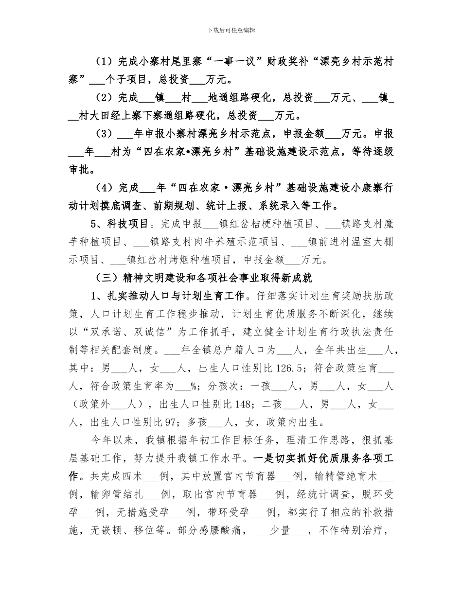 镇人民政府2024年工作总结_第3页