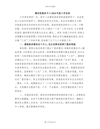 镇农经服务中心2024年度工作总结