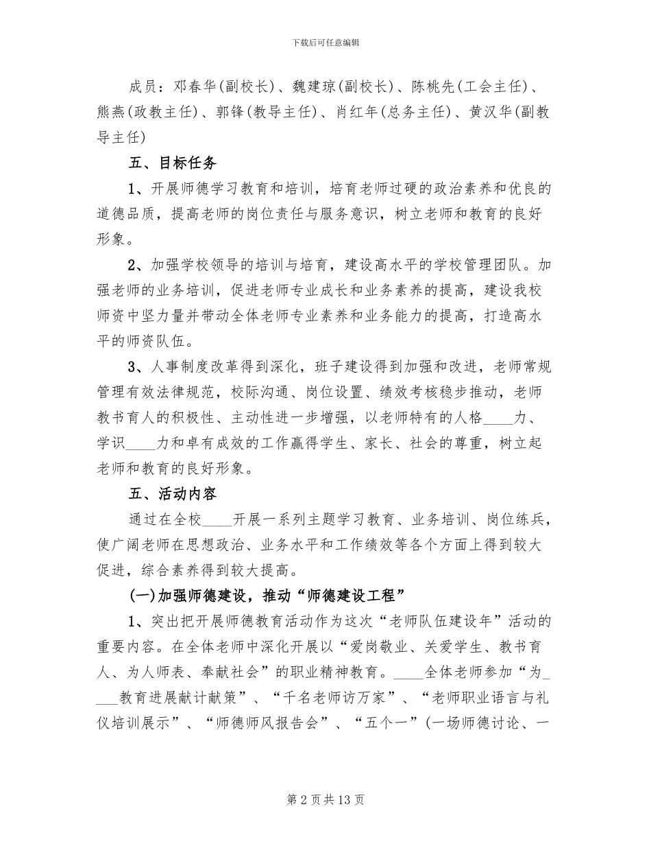 队伍建设年活动方案范文_第2页