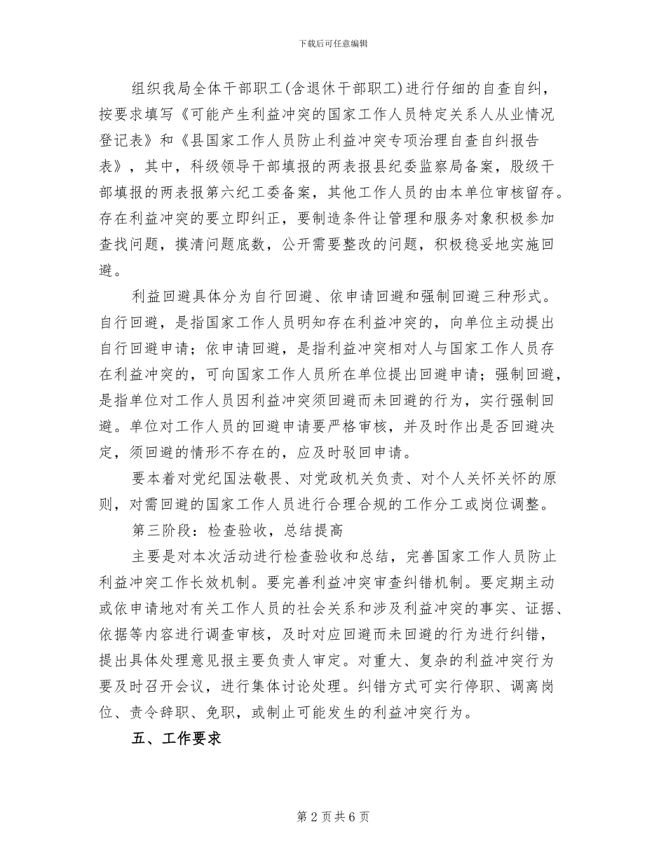 防止利益冲突工作实施方案范文_第2页