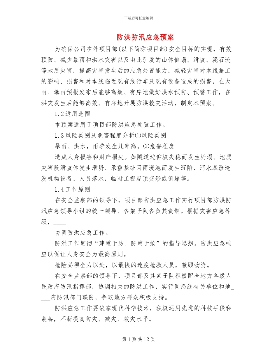 防洪防汛应急预案_第1页