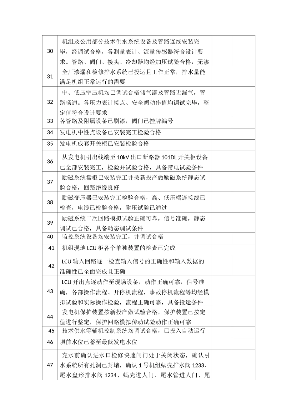 机组启动前检查表_第3页