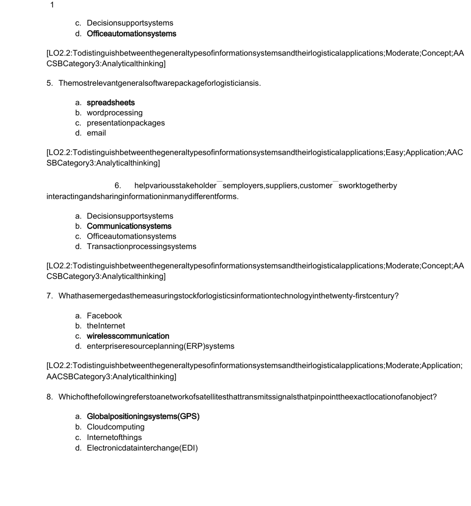 现代物流-英文版测试题-物流与信息技术_第2页