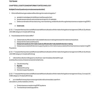 现代物流-英文版测试题-物流与信息技术