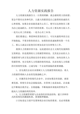 人力资源实践报告