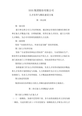 企业人才梯队建设方案