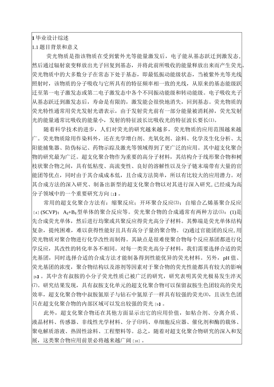 荧光聚合物的制备及表征 开题报告_第2页