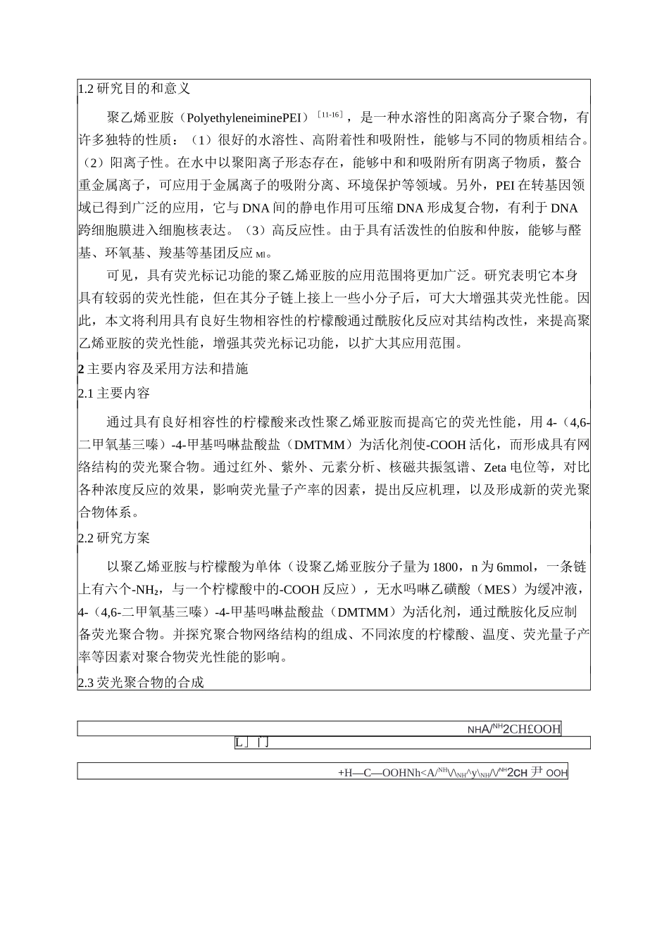 荧光聚合物的制备及表征 开题报告_第3页