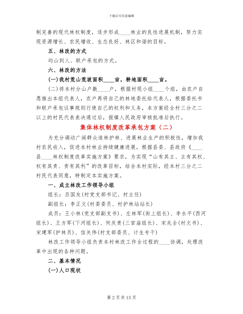 集体林权制度改革承包方案(4篇)_第2页
