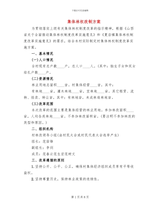 集体林权改制方案