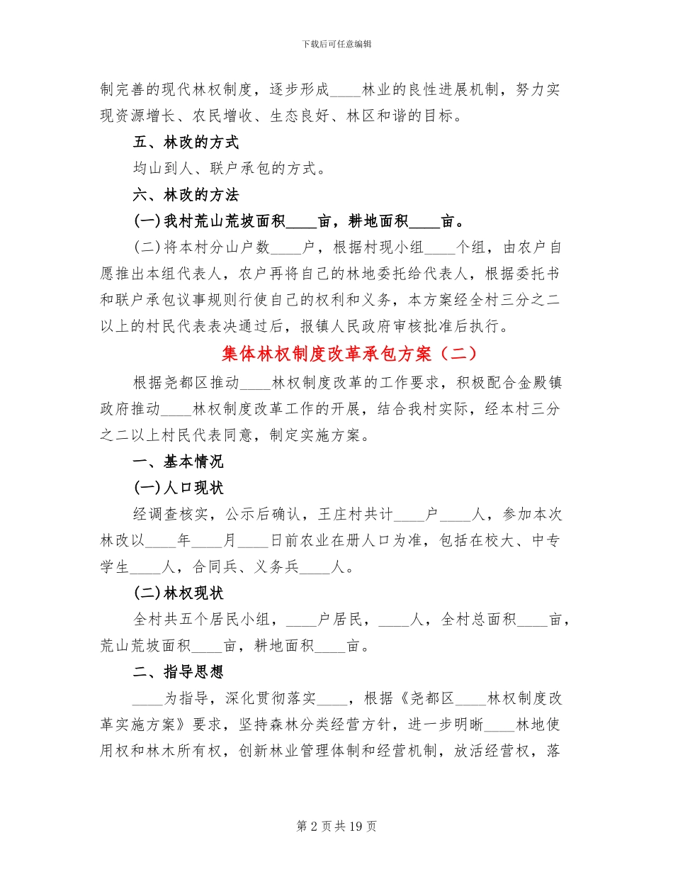 集体林权制度改革承包方案(7篇)_第2页