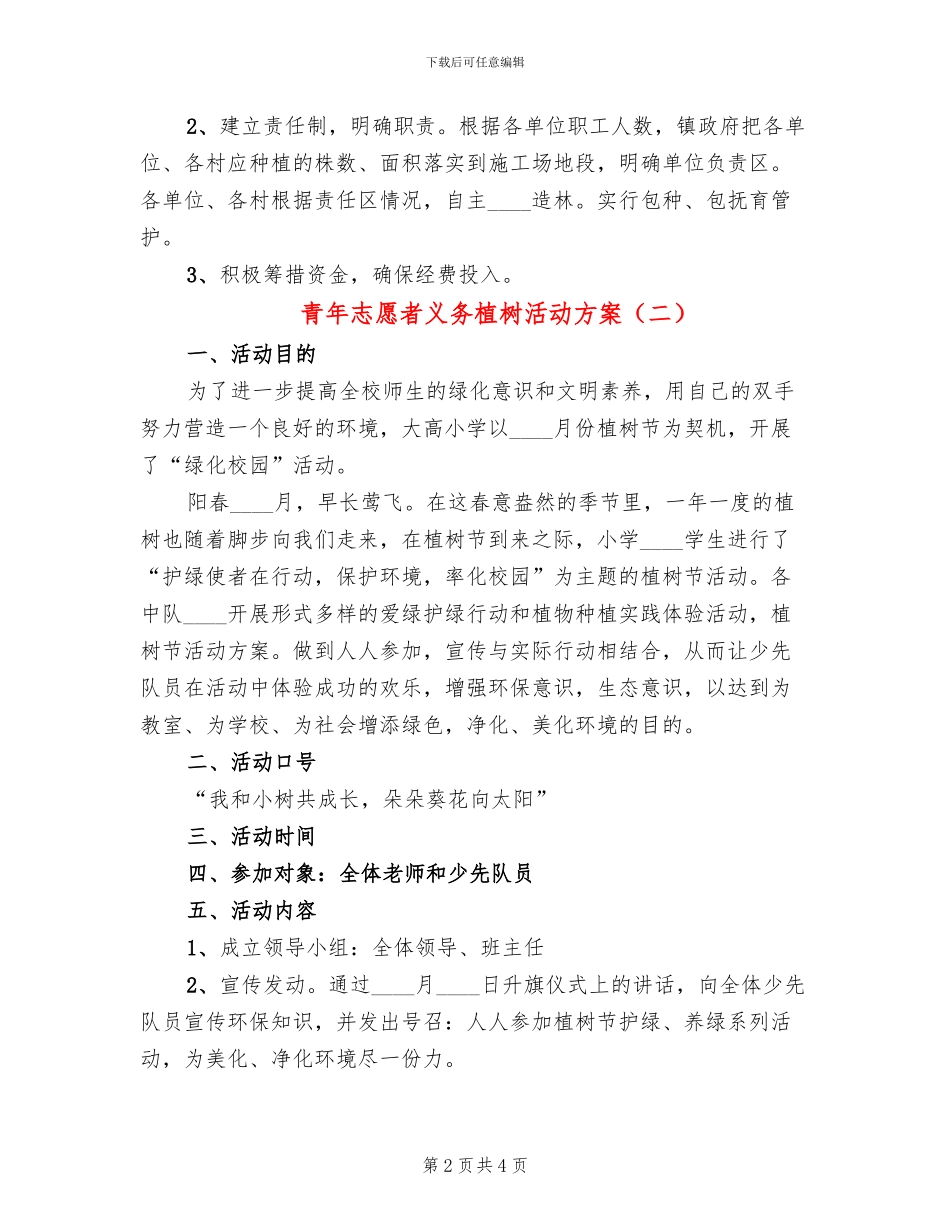 青年志愿者义务植树活动方案_第2页
