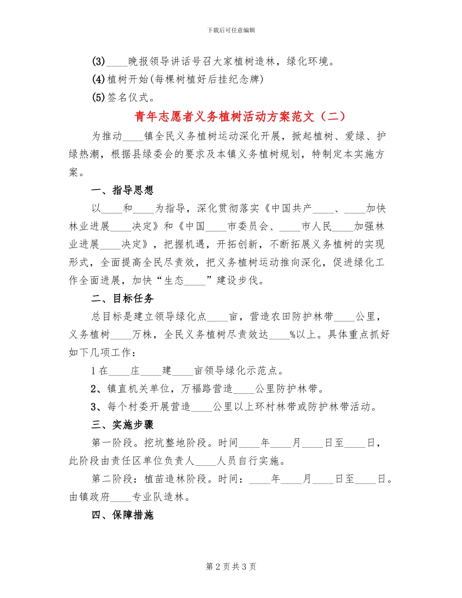 青年志愿者义务植树活动方案范文(2篇)_第2页