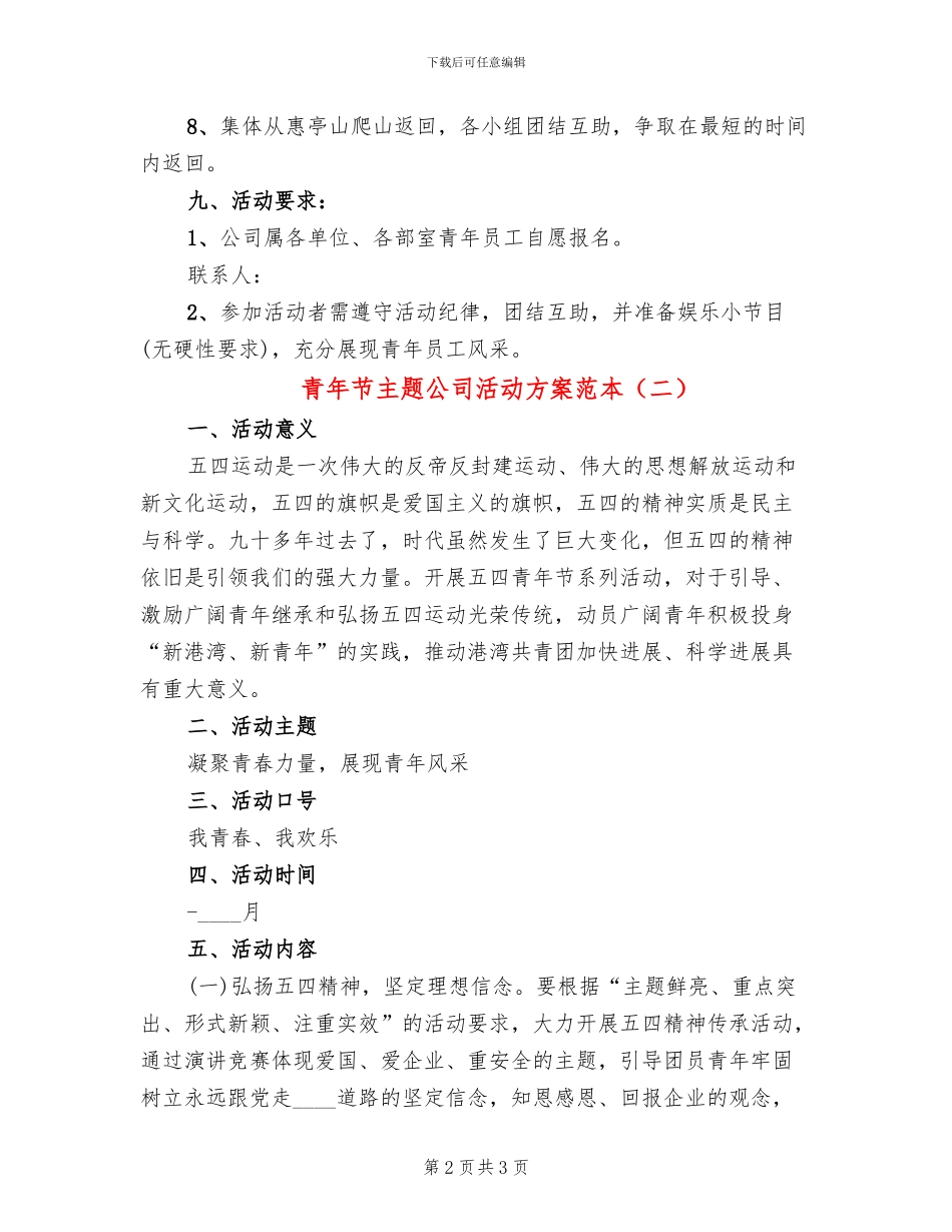 青年节主题公司活动方案范本_第2页