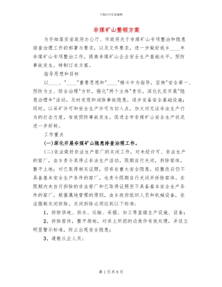 非煤矿山整顿方案