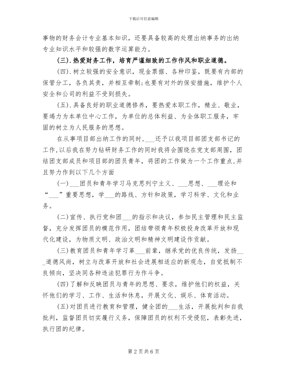 项目部出纳员2024年个人工作总结_第2页