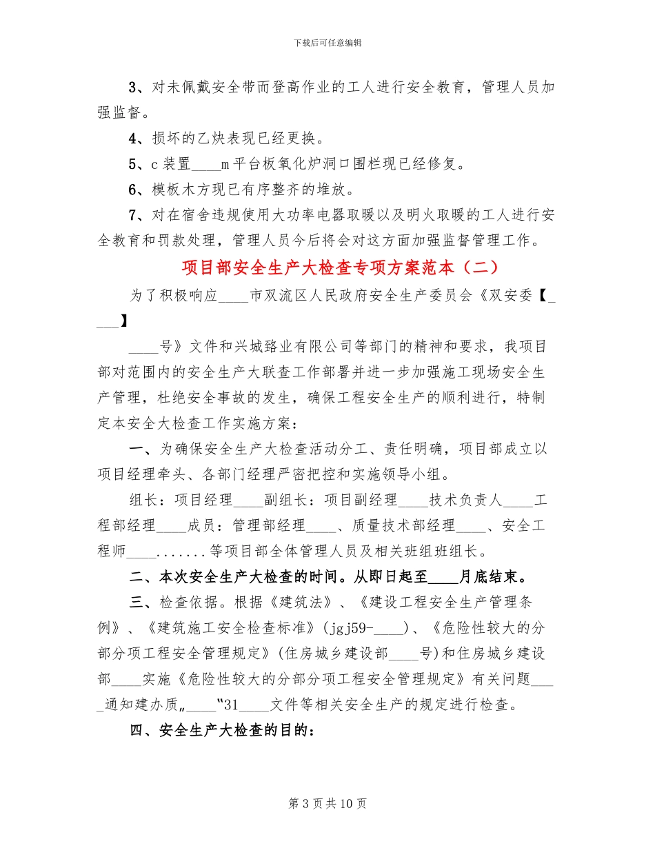 项目部安全生产大检查专项方案范本_第3页